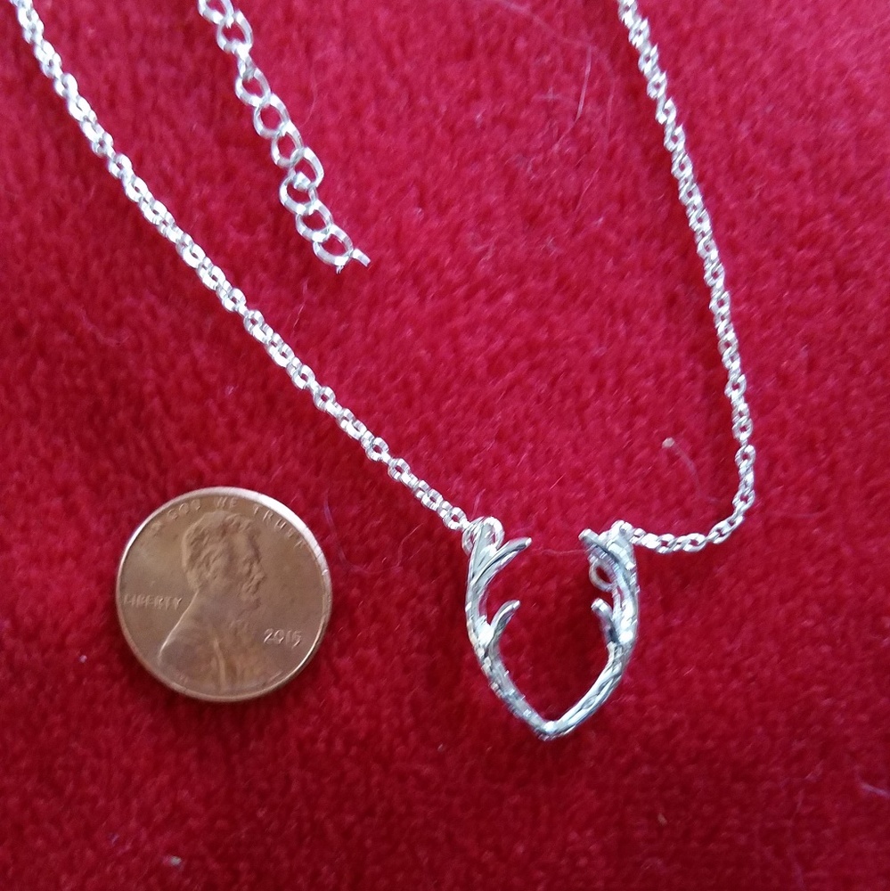 Fun Silver Antler Necklace - Picture 2 of 8
